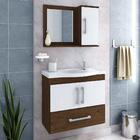 Conjunto Armário Banheiro Atenas Com Espelheira Mgm Amendoa/b