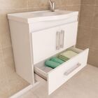 Conjunto Armário Banheiro Atenas Com Espelheira Mgm Café/bran