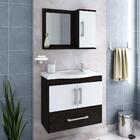 Conjunto Armário Banheiro Atenas Com Espelheira Mgm Café/bran