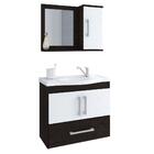 Conjunto Armário Banheiro Atenas Com Espelheira Mgm Café/bran