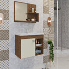 Conjunto Armário Banheiro Bia com Espelheira MGM Amendoa/Off