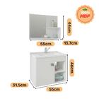 Conjunto Armário Banheiro Bia com Espelheira MGM Branco