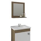 Conjunto Armário Banheiro Iris Com Espelheira Mgm Carvalho/br