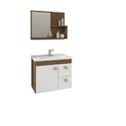 Conjunto Armário Banheiro Isa com Espelheira MGM Amendoa/Bran