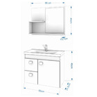 Conjunto Armário Banheiro Isa com Espelheira MGM Amendoa/Bran