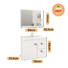 Conjunto Armário Banheiro Isa com Espelheira MGM Branco
