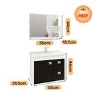 Conjunto Armário Banheiro Isa com Espelheira MGM Branco/Preto