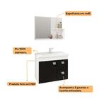 Conjunto Armário Banheiro Isa com Espelheira MGM Branco/Preto