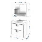 Conjunto Armário Banheiro Lirio Com Espelheira Mgm Café/branco