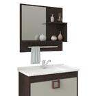 Conjunto Armário Banheiro Lirio Com Espelheira Mgm Café/off W