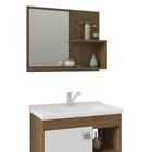 Conjunto Armário Banheiro Lotus Com Espelheira Mgm Amendoa/br