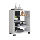 Conjunto Armário Com Porta E Estante Eckart Branco Preto