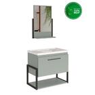 Conjunto Armário De Banheiro E Espelheira 60 Cm Metalon Ipane