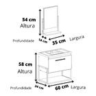 Conjunto Armário De Banheiro E Espelheira 60 Cm Metalon Ipane