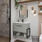 Conjunto Armário De Banheiro E Espelheira 60 Cm Metalon Ipane