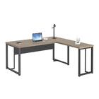 Conjunto Armario E Mesa Em L Anguila Nogueira Preto