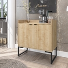 Conjunto Armário E Mesa Neli Natura Preto