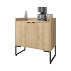 Conjunto Armário E Mesa Neli Natura Preto