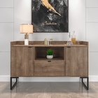 Conjunto Armário E Mesa Ness Castanho Preto