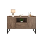 Conjunto Armário E Mesa Ness Castanho Preto