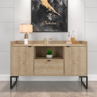 Conjunto Armário E Mesa Nica Natura Preto