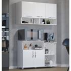 Conjunto Armário E Suporte Branco Para Sala Estilo Moderno