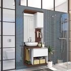 Conjunto Armario Gabinete Banheiro Mdf 2 Portas 12041 Celmo