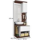 Conjunto Armario Gabinete Banheiro Mdf 2 Portas 12041 Celmo