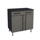 Conjunto Armário Multiuso 4 Portas E Balcão 2 Portas 2 Gaveta