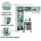 Conjunto Armário Multiuso Para Área Lavanderia Serviço Vollar