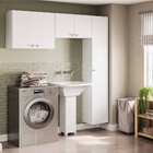 Conjunto Armário Multiuso Para Lavanderia Duo 3 Peças Branco