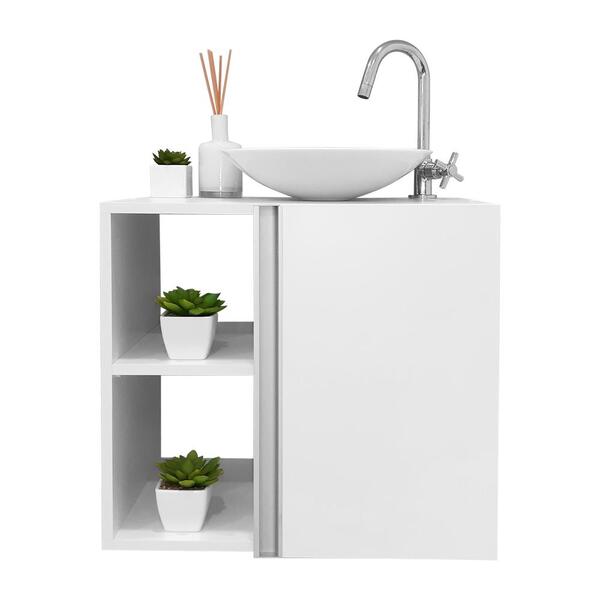 Conjunto Armário Para Banheiro Branco E Cuba Harpia