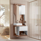 Conjunto Armario Para Banheiro Paris Amendoa