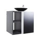 Conjunto Armário Para Banheiro Preto E Cuba Harpia