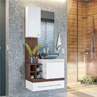 Conjunto Armário Para Banheiro Ravenna  Nogal Ébano/branco