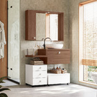 Conjunto Armario Para Banheiro Vicenza Amendoa