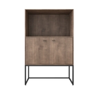 Conjunto Armario Semi-aberto Court Castanho Preto