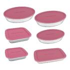 Conjunto Assadeira Marinex 1576 Com Tampa Rosa 6 Peças