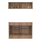 Conjunto Balcão 120cm E Aéreo 2 Portas 1 Preteleira Cj03 Mara