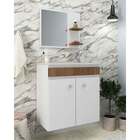 Conjunto Balcão  Montado P/ Banheiro C/ Espelho Palermo 55 No