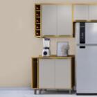 Conjunto Balcão Armário Adega Multiuso Organizador Cozinha 2