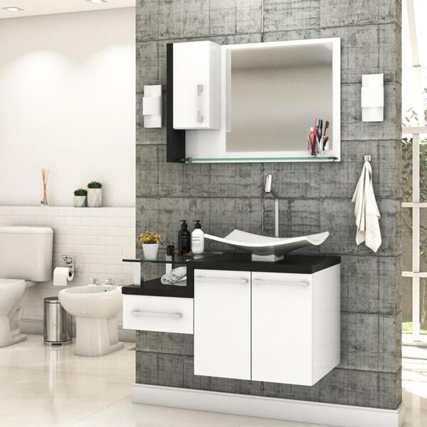 Conjunto Balcão C/cuba F44 E Espelheira Legno 830