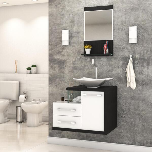 Conjunto Balcão C/cuba L38 E Espelheira Legno 651