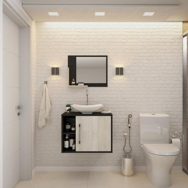 Conjunto Balcão C/cuba L38 E Espelheira Soft 600