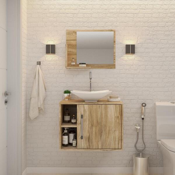 Conjunto Balcão C/cuba L38 E Espelheira Soft 600