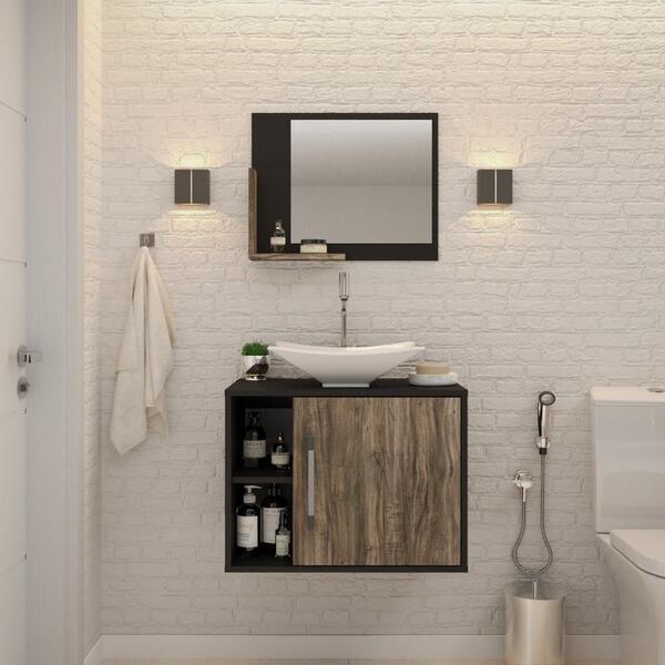 Conjunto Balcão C/cuba L38 E Espelheira Soft 600