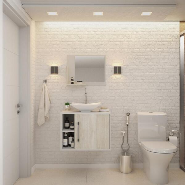 Conjunto Balcão C/cuba L38 E Espelheira Soft 600