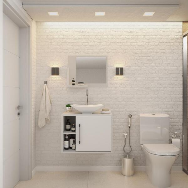 Conjunto Balcão C/cuba L38 E Espelheira Soft 600