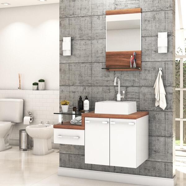 Conjunto Balcão C/cuba Q32 E Espelheira Legno 831