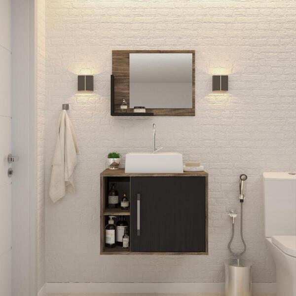 Conjunto Balcão C/cuba Q32 E Espelheira Soft 600